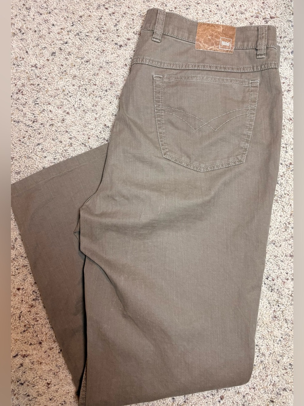 Hiltl Men’s John-I Pants 42x34 Taupe Brown 5 Pocket German Design